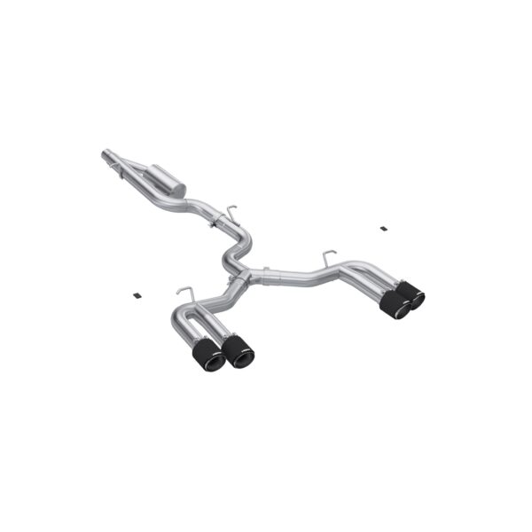 MBRP Exhaust 3" Cat Back, Quad Split Rear,with Carbon Fiber Tips T304