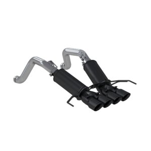 MBRP Exhaust 3in. Dual Muffler Axle Back; with Quad 4in. Dual Wall Tips; Black