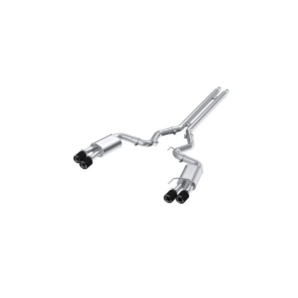 MBRP Exhaust 3in. Cat Back; with Quad 4in. Carbon Fiber Tips; Street Version; T304