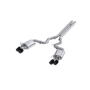 MBRP Exhaust 3" Cat Back, Dual Quad Split Rear Exit;with Carbon Fiber Tips; Active Exhaust T304