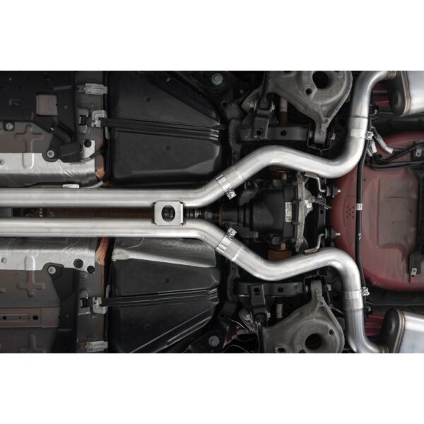 MBRP Exhaust 3" Cat Back, Dual Quad Split Rear Exit;with Carbon Fiber Tips; Active Exhaust T304