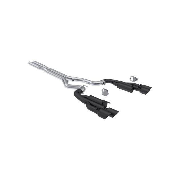 MBRP Exhaust 3in. Cat Back; with Quad 4in. Dual Wall Tips; Race Version; Black Coated