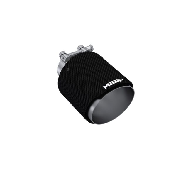 MBRP Exhaust Tip; 4.5in OD Out; 2.5in ID; 6.5in Length; Angle Cut; Dual Wall; Carbon Fiber