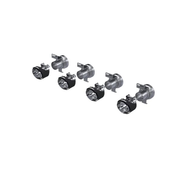 MBRP Exhaust Quad Tips; 4in OD Out; 2.5in ID; Dual Wall; Carbon Fiber