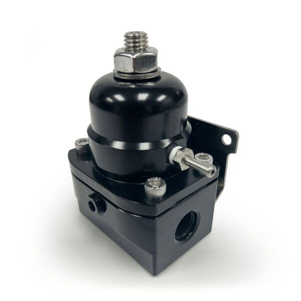 EFI BILLET ALUMINUM FUEL PRESSURE BYPASS REGULATOR, -6AN ORB, 40-75 PSI, BLACK