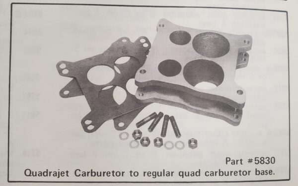 Offenhauser 5830 Carb Adapter – Quadrajet Carb to regular Quad Carb Base