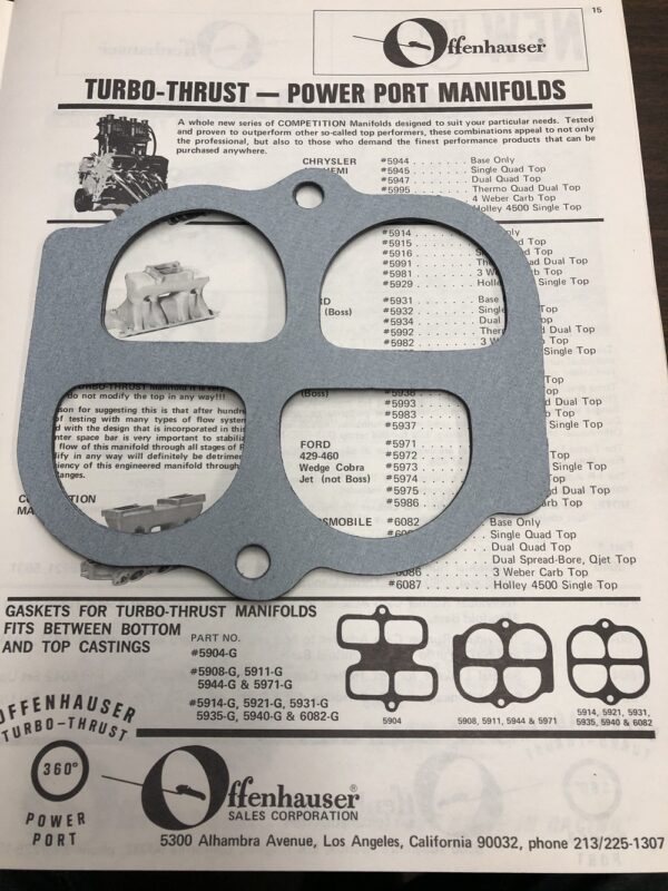 Offenhauser 5908G, 5911G, 5944G and 5971G Gaskets