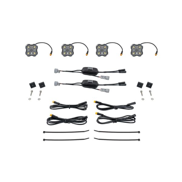 Allows you to mount four LED rock lights in your truck bed.